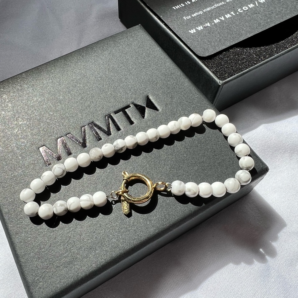 MVMT OVAL STONE BRACELET - WHITE